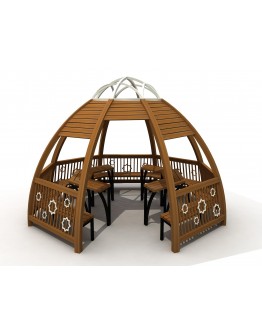 Sarı Çam Kahverengi Emrenye Gazebolar EPK-3006